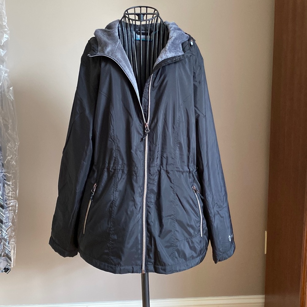 Spring, Fall hooded jacket. Has light fur lining.